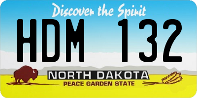 ND license plate HDM132