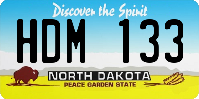 ND license plate HDM133