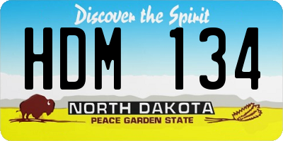 ND license plate HDM134