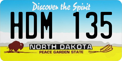 ND license plate HDM135