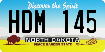 ND license plate HDM145