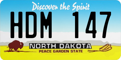 ND license plate HDM147