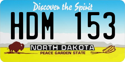 ND license plate HDM153