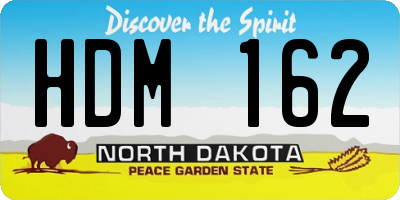 ND license plate HDM162
