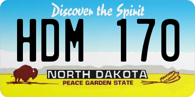 ND license plate HDM170