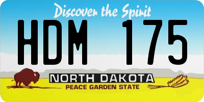 ND license plate HDM175