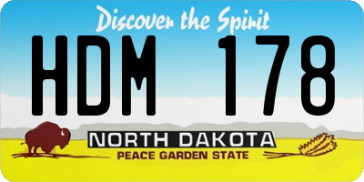 ND license plate HDM178