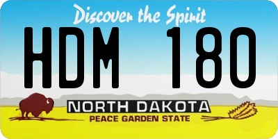ND license plate HDM180