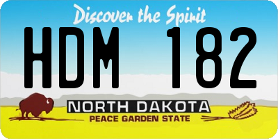 ND license plate HDM182
