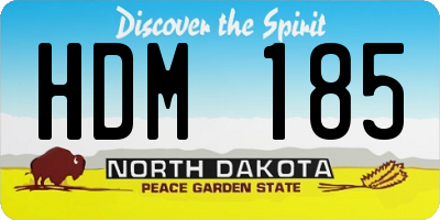 ND license plate HDM185