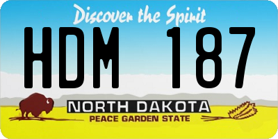 ND license plate HDM187