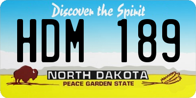 ND license plate HDM189