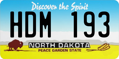 ND license plate HDM193