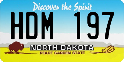 ND license plate HDM197