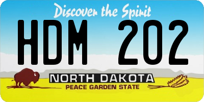 ND license plate HDM202