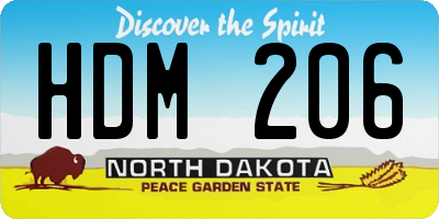 ND license plate HDM206