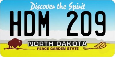 ND license plate HDM209