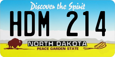 ND license plate HDM214