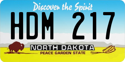 ND license plate HDM217