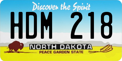 ND license plate HDM218
