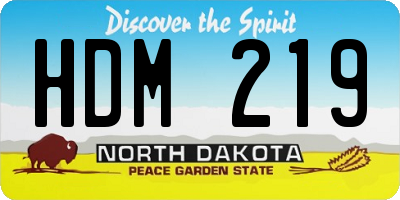 ND license plate HDM219
