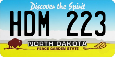 ND license plate HDM223