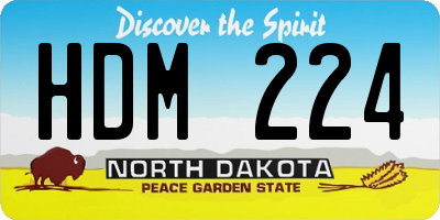 ND license plate HDM224