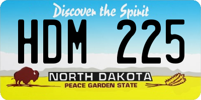 ND license plate HDM225
