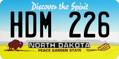 ND license plate HDM226