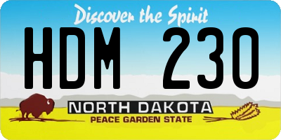 ND license plate HDM230
