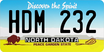ND license plate HDM232