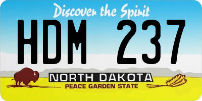 ND license plate HDM237