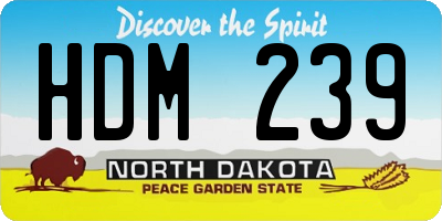 ND license plate HDM239