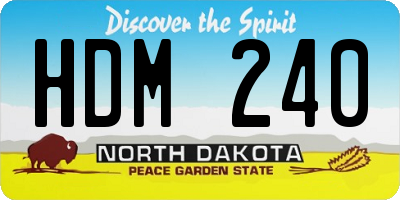 ND license plate HDM240