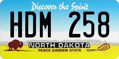 ND license plate HDM258