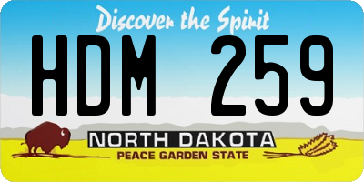 ND license plate HDM259