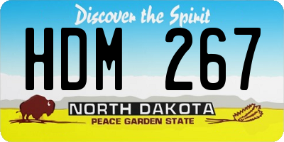 ND license plate HDM267