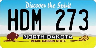 ND license plate HDM273