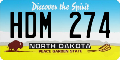 ND license plate HDM274