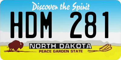 ND license plate HDM281