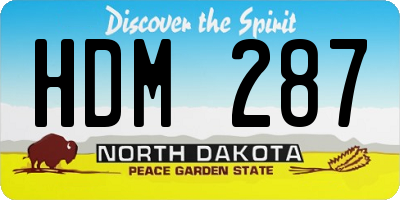 ND license plate HDM287
