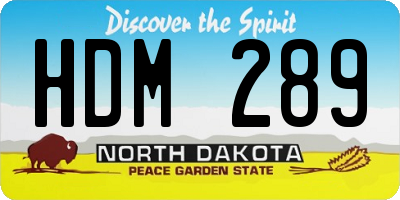 ND license plate HDM289