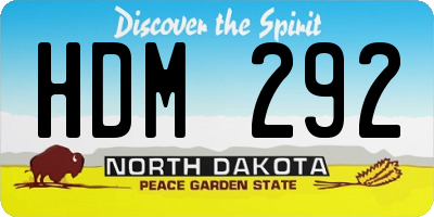 ND license plate HDM292