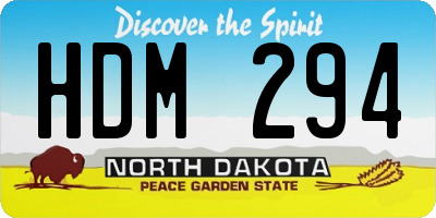 ND license plate HDM294