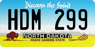 ND license plate HDM299