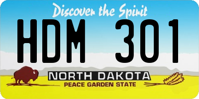 ND license plate HDM301