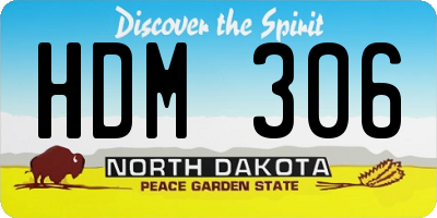 ND license plate HDM306