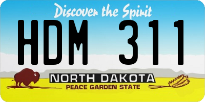 ND license plate HDM311