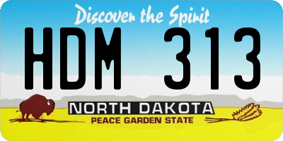 ND license plate HDM313