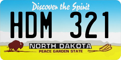 ND license plate HDM321